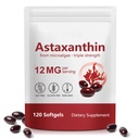 HUALIJIA Astaxanthin 12mg, 120 Softgels 124; 4 Bulan Supply - Premium Astaxanthin Antiokidant Supports Support Eye, Imune, Gabungan, Skin Health and Internal Circulation, Easy to Swallow, Non-GMO