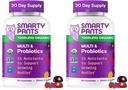 SmartyPants Multivitamin Gummies: Propolar, Omega 3 (ALA), Vitamin D3, C, Vitamin B12, B6, A, K & Zinc, Beta Carotene, Gluten Free, Three Fruit Flavors, (30 Hari Supply), 60 Cacah (Paket 2)