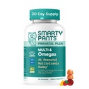 SmartyPants Prenatal Multivitamin Gummies dengan Omega 3 DHA / EPA, Methylfolat, Biotin, Vitamin D3, C, B12, B6, A, K, dan Zinc, Gluten Free, Clean Label, Dua Fruit Flavors, 90 Gummies (30 Hari Supply)