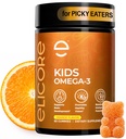 Premium Kids Omega 3 Gummies - Orange Flavor Fish Oil untuk Anak-anak - Omega 3 Gummies untuk Anak-Anak - Tidak ada Burps Ikan - Otak, Mata & Imune Dukungan - 2 Pasokan Bulan