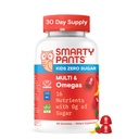 SmartyPants Kid Zero Sugar Multivitamin Gummies: Omega-3, Vitamin D, C, A, Plant-Based, Gluten Free, Strawberry Banana Flavor, 60 Count (30 Hari Suppply)