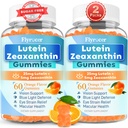 Sugar Free Lutein Gummies 25mg, Lutein dan Hobxanthin Supports for Eye Health, 13-1 Eye Care Formula dengan Omega- 3 Bilberry Safe-Vision Health, Eye Strain, Dry Eyes, Vegan Orange Flavor 120 Cts