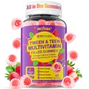 Nextdia Multivitamin Filled Gummies for Teen Boys Girls 12- 18, 19, Kids 10 + Multivitamin with Omega 3, Calcium + Magnesium + Zinc, Multi- Mineces for Adolescent 10- 19S Brain, Bone, Energy, Imune