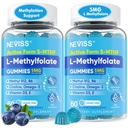 L Methylfolate Gummies & Metil B12, Aktif 5-Mthf Methylated Falocation Futyg Suplement for Women w / Methyl B Complex, Choline, Magesium, Omega- 3, Metil Fipy for Methylation, Focus, Mood, Sugar Free, 2Pack