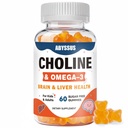 Gurita ABYSSUS Choline untuk Anak-anak & Dewasa, Suplemen B6 B12, Sugar Free Choline Bitartch dengan Algal Omega-3 DHA & Aktif B6 B12, Dukungan Hati & Hati, Vegan, 60 Cacah