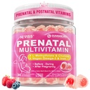 Prenatal Vitamin for Women Multivitamin Gummies w / Methylfolat 1mg, Choline Omega-3 (DHA + EPA) Iron, Postnatal Vitamin for Women Breathfed 124; Sebelumnya, During & After Pregnancy, Sugar Free, Vegan, 60Cts