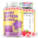 Saffron Gummies untuk Anak-anak: Tambahan Fokus untuk Anak-anak dengan Saffron Ekstrak & Omega-3 Kalium - Selamat Mood - Vegan, Sugar- Bebas