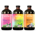 Serene Herbs Soursop Bitters Liquid, Mixed Berry & Black Seed Triple Bundle - Organic Herbal Guanabana untuk Dukungan Digeatle Kesehatan & Imune - Vegan, Non-GMO - 48 oz (16 oz Setiap), 3 Pack