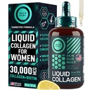 WILD FUEL Liquid Collagen Peptides with Biotin Vitamin for Hair Skin and Nails - 30000mcg Liquid Collagen for Women Plus Biotin - Lemon Flavor, hingga 2- Bulan - 2 oz