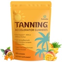 Tanning Gummies dengan Astaxanthin untuk Perempuan dan Pria: 124; Sless Tanning Suplemen dengan Beta Carotene, Lycopene, Collagen & Vitamin 124; Skin Radiance & Hidration 124; Vegan & Sugar Free - 60 Count
