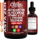 Bersihkan Nutra Astaxanthin Lycopene Liquid Drops Pengaruh Dosis A C D E 4 FL oz - Progial D3 C E A & Selenium L- Tyrosine Formula Antioksidant Blend Enhanced NUtrient Uptake