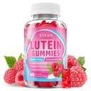 Suplemen Lutein dan Hobxanthin, Gummies Lutein, Vitamin A, C, E, Bilberry, Astaxanthin untuk Vision Health & Eye Strain, Sugar- Free / Vegan, Raspberry Flavor 60 Count