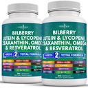 Vitamin Kesehatan Mata Baru dengan Bilberry 300mg Lutein & Idxanthin 40mg Lycopen 40mg Reveratrol 100mg Grage Extract 200mg Astaxanthin - Eye Vitamin -120 Count