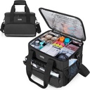 Trunab Insulated Medical Bag with Adjustable Dividers, Medicine Supplies Water- Resistant Bag for Home, Travel, Camping, Kosong - Design Painted, Black