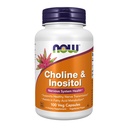 Suplemen Sekarang Foods, Choline & Inositol 500 mg, Transmisi Nerve Sehat *, Gugup Sistem Kesehatan *, 100 Kapsul