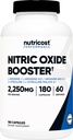 Nutricost Nitric Oxide Booster 2250mg, 180 Capsules - 750mg Per Casule, 60 Servings - Gluten Free dan Non- GMO