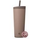BlenderBottle 2-in-1 Insulated Shiten Steel Tumbler, Swig Leakproof Lid, Straw, BPA Free, For Protein Shakes, Smoothies, And Pre Workout, 24 oz, Brown (Cocoa)