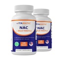 Tambahan Virus NAC N- Asetil- L- Cysteine (NAC) dengan Thistle Milk 50: 1 Ekstrak - Pendukung Imune, Repiratory, Kesehatan Hati, 1200 mg per Serving, 120 Veg Capsules - 2 Pack