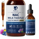 Lukaree Lipomal NAC Tambahan N- Asetil- L- Cysteine 600mg dengan Milk Thistle - NAC Amino Amino Acid Drops w / Selenium untuk Dukungan Liver & Kidney *, Lung, Antioksidants & Imune Dukungan * - Vegan, Non-GMO- 2oz