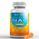 Lipomal NAC Gummies 600mg, N- Acetyl Cysteine Tambahan untuk Anak & Dewasa, dengan Turmeric, Ginger, Black Pepper, Imune, Dukungan Liver & Lung, Antioksidant, Sugar- Free Pineapple Flavor, 60 Negara