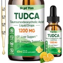 TudCA Suplemen 1200mg Liquid Drops, Liver Suver Tambahan dengan TuDCA, NAC, Milk Thistle Benih dan Dandelion, untuk Dukungan Liver, dan Pembersih kandung empedu & Repare, Sugar- Free, Vegan, Lemon Flavor, 2 Fl Oz