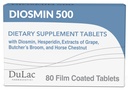 Dulac Diosmin 500, Misronized Diosmin Hesperidin Dietary Supplement, 1000mg per serving, Horse Chestnut Extract, Butcher 's Broom & Red Grape Extract, Leg Circulation Dupport, 80 Tablets, Made Italy