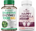 Whyesome Wellness Digetical Enzymes 1000MG Plus Pregities & Progories Suplement + Happy Formula Natural Stress Formula Relief Suplemen Perempuan & Pria Bundle