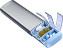 Vaydeer Metal Travel Pill Organizer, 7 Day Weekly Pill Box, Large Capacity Daily Cull Case for Suplemen, Pil, Vitamin dan Obat (Small, Gunmetal)