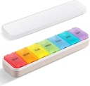 Zannaki Grain Fiber XL Weekly Pill Organizer 7 Day, Pop Open Large Travel Daily Pill Box, Moivive Providence Eat Pil Holder, Arthritis FriendMedicine Case for Vitamin Medication Suplemen