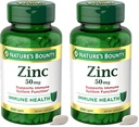 Nature 's Bounty Zinc 50mg, Support Imune & Antioksidant, Promotes Skin Health, 1 Caplet Per Day, Gluten Bebas, 250 Caplets Vegetarian, (Paket 2)