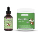 WONDER PAWS Milk Thistle Drops Plus Grass Soft Chews - for Dogs Liver and Kidney Duck, Detox & Urinary Tract Health - Milk Thistle 2 Ounces - Grass Hero 60 Chews