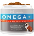 PawMedica Omega 3 for Dogs, Dog Skin and Coat Suplement with Fish Oil Love Helling with Dog Dry Skin, Omega 3 69 Vitamin Chews for Dog Allergies