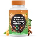 Suplemen Turmeric Moringa: Ginger, Boswellia, Saffron, Basil- Kudus Dukungan Bersama untuk Perempuan dan Pria dengan Cinnamon Ceylon, Quercetin, Tart Cherry- 120 Count