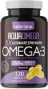 5X Ultimate Strength Omega 3 Fish Oil Suplemen EPA dan DHA Omega3 Fatty Acids dan Vitamin D, Omega3 Minyak Ikan Bupless dengan Suplemen DHA Tinggi, Support Omega3 Tanpa Rasa, 120 Softgels
