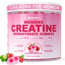 Creatine for Women, Creatine Monohydrate Gummies with Collagen, BCAA, L- Carnitine & Taurine, Strawberry Flavor, Energy Creatine Suppplemen, Energy Boost, Sugar Free, 120 Count