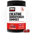 Force Factor Creatine Monohydrate Gummies, NSF Certified, 5g Dose for Men & Women to Duck Muscle, Power, Recovery, Cognitive Health & Memory, Mixed Berry, 150 Gummies