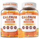 Kalsium 1200 mg dengan Vitamin D3 Gummies - Calcium + Turmeric Suplemen Perempuan dan Pria dengan Vitamin K2 B12 - Dukung Bone & Muscle - Sugar Free - Vegan (120 Count)