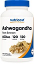 Tambahan Ashwagandha Herbal Nutrim, 120 Capsules - Vegetarian, Non-GMO, Gluten Free, Ashwagandha Root
