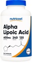 Nutricost Alpha Lipoic Acid 600mg Per Serving, 240 Capsules - Gluten Free, Vegetarian Capsules, Soy Free & Nun-GMO