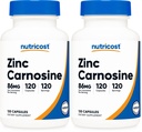 Nutricost Zinc Carnosine 86mg, 120 Capsules - Non- GMO, Gluten Free, Zinc L- Carnosine Suplemen (Paket 2)