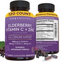 Viva Communals Elderberry dengan Vitamin C dan Zinc (120 Kapsul) - 10000mg Sambucus Elderberry Supplemen Immune, Kasules Elderberry Hitam untuk Dewasa, Elderberry Vitamin - 2 Bulan Tambahan