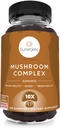 Sunergik Premium Mushroom Supplement -for Imune Health, Brain, Mood & Stress Dukung - Mushroom Blade Lions Mane, Chaga Extract, Reishi, Turkey Tail, Cordyceps (120 Gummies)