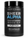 Sheer Strongest Labs Testosterone Booster T-Booster for Men - Clinical Backed Dose, Strongest Formula - Made in USA - Premium Blend of Fadogia Agrestis Tonkat Ali dan Shilajit. 30 Hamba