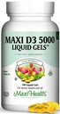 Maxi Health D3 5000 Liquid Gels - Natural Vitamin D3 - Nutrition Suplemen - 180 Capsules - Kosher