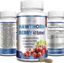 Hawthorn Berry 4: 1 Ekstrak (120 Kapsul) Dukungan Sistem kekebalan, Super Antioksidan, Hawthorn Berry Capsules Terkonsentrasi dari 2660mg berry