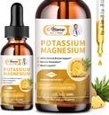 2 Pack Potasium Magnesium Tambahan Liquid - Tinggi Absorpsi Calm Magnesium Complex 500mg & Potasium 999mg Plus Calcium, Vitamin D3, Zinc for Leg Kramps & Bone & Energy & Imune Dukungan - 2 Fl oz