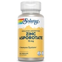Solaray Zinc Asporotate 15mg Chelated Complex 124; Ammune & Endokrin Dukungan, Sel & Skin Kesehatan Formula, 100 VexCaps