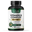 Dibangun oleh Nature Vitamin B Kompleks - Super B Vitamin for Women & Men - Energy, Stress & Imune Dupport - Tinggi B Vitamin Kompleks dengan B12 - 180 Tablet