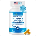 Brightness Inner Vitamin B Complex - Fully Methylated B12, B6, Flolate - for Energy, Focus, Mood & Nerve Health - Non-GMO Vegan Gluten- Bebas dengan B1, B2, B5, B790 Capsules untuk 3 bulan