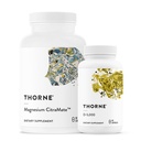 THORNE - Magnesium Citramate & Vitamin D-5000 Duo - Heart, Bones, Muscles - 60 sampai 90 pelayan